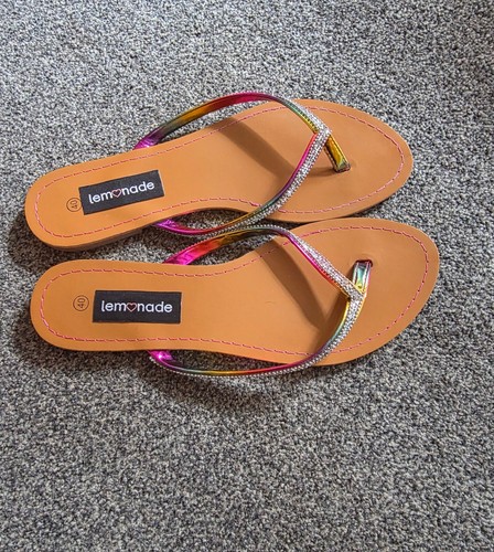 Love lemonade rainbow sandals