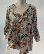 Zara Basic White Floral Linen