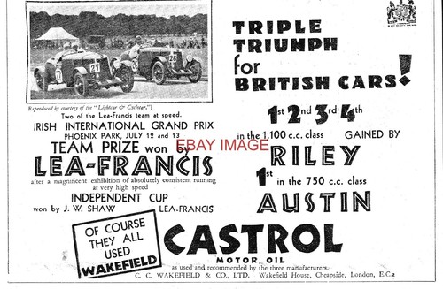 1929 advert wakefield castrol - advert,