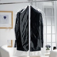Clear Plastic Hanging Short Suit Jacket Coat Garment Wardrobe Clothes Cover Bag