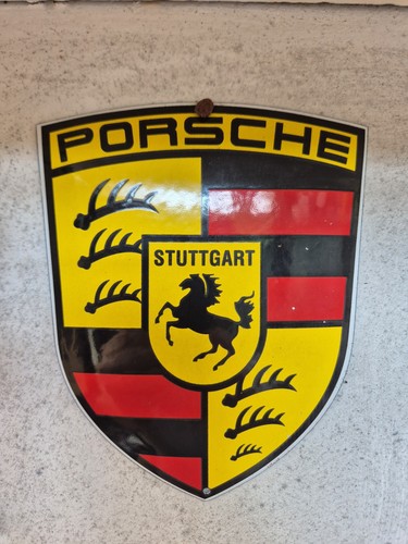 Porsche logo metal plaque - porsche,