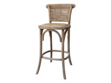 French Wicker Bar Stool /