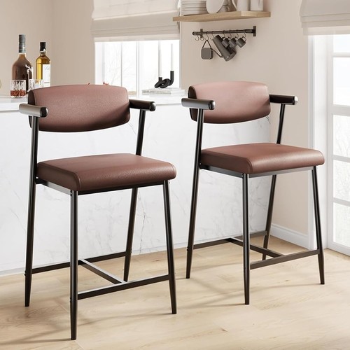 Bar stools leather - bar, back