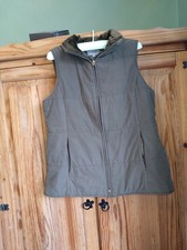 Marks and Spencer Women's Olive Green Gilet Size 14 Used Note Zipper End Missing