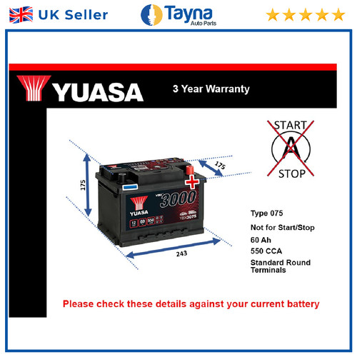 Car battery ybx3075 - car,