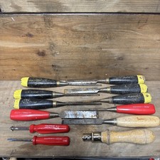 Footprint Job Vintage Chisels Mostly Bevel Edge Tools carpentry tools 