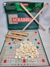 Vintage 1950s Scrabble Spears Board Game Complete Wooden Racks & Turntable 