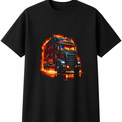 Hgv lorry flames mens - hgv,