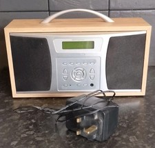Acoustic Solutions PD2 Wooden Portable Digital DAB/FM Radio With Power Supply 