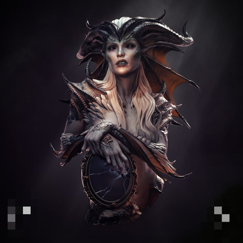 Resin goat girl fantasy - resin,