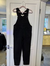 Ladies Black Denim Dungarees Size 10 Reg From White Stuff Never Worn