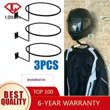 3PCS Motorcycle Bicycle Helmet Holder Hat Display Stand Wall Mount Hanger Black