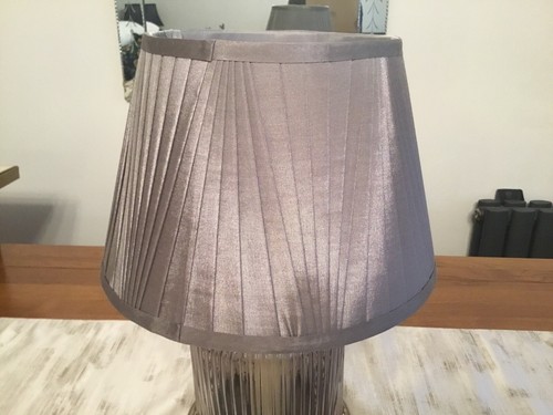 Lampshade taupe pleated faux - lampshade,