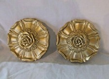 Two Large Tudor Roses Gold  Ornate Style Decorative Furniture / Wall Mouldings 