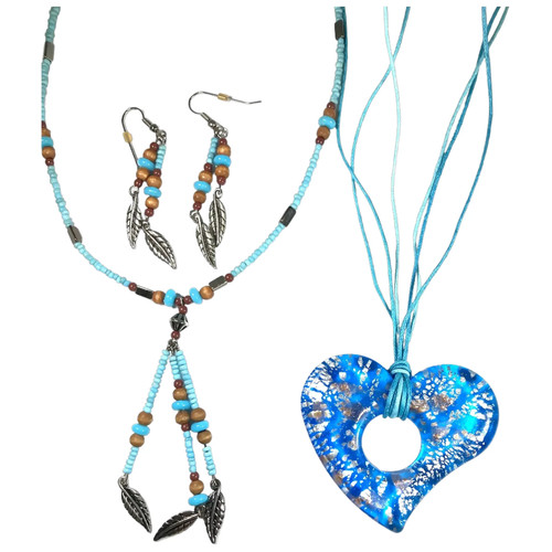Blue beaded dangle - blue,
