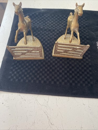 Vintage brass book ends - brass,
