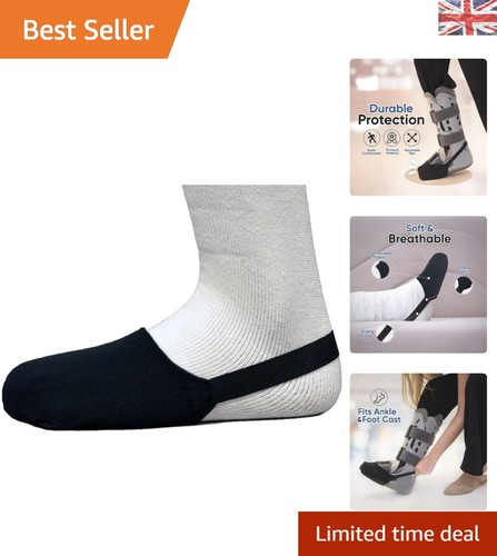 Reusable black leg cast sock - black,
