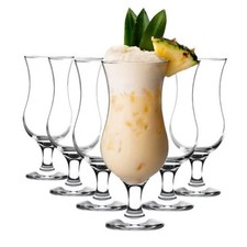 6 x Hurricane Cocktail Party Pina Colada Drinking Glasses Set 460ml