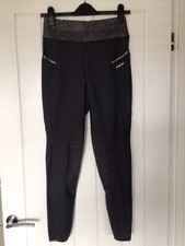 Pikeur Hanne Grip Grey Silver Sparkle Knee Patch Riding Breeches Size 26 Small