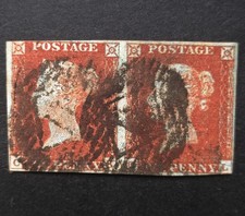 Queen victoria penny red pair - queen,