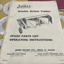 Jones of Mold double action Tedder  Operating instructions & spare parts list