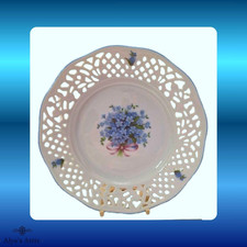 Schumann Bavaria Germany Forget Me Not Reticulated Pierced Plate 19cm