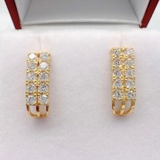 22ct Yellow Gold Two Row Stud