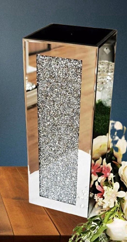Silver rectangular mirror - silver,