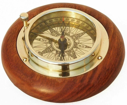Brass desk compass - brass,
