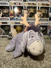 Disney Winnie The Pooh Plush - Christmas Eeyore In reindeer ears Teddy 