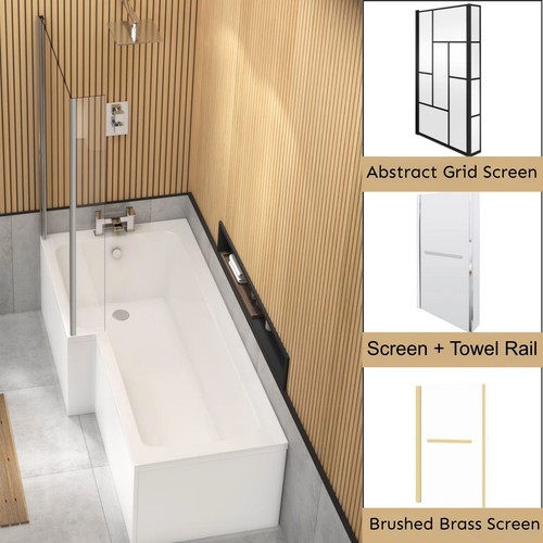 Shaped bathtub with shower - shaped,