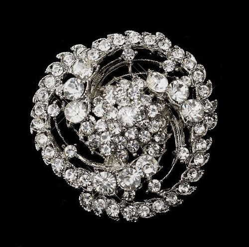 Silver tone large swirl - silver,