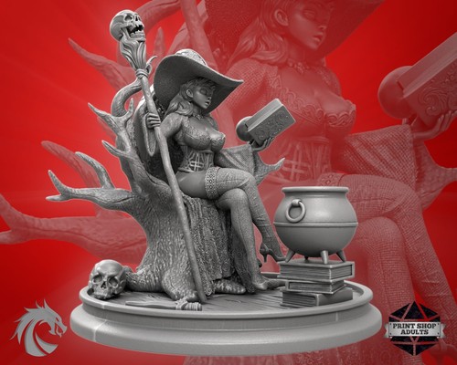 Sorceress cauldron miniature - sorceress,