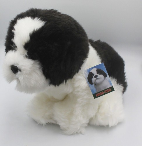 Shih tzu black white - white, 12"