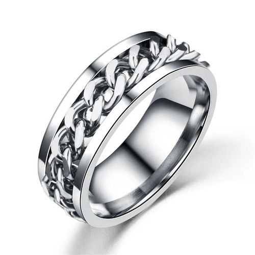 Mens 8mm anxiety stainless - 8mm,