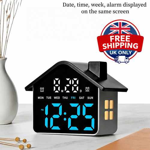 Digital led alarm clock house - led,