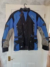 Akito - Python - Blue and Black Padded Motorcycle Jacket - Size Medium 