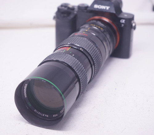 Sony mount adapted hanimex - e,