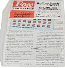 Scot Rail Decals OO Gauge fox transfers  Pack F2110 Model Railways Layout Access