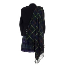 New Tartan Scottish Purled Fringe Budget Fly Plaid in Hunting Stewart