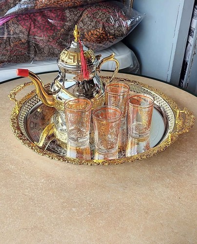 Elegant moroccan tea set with - elegant,
