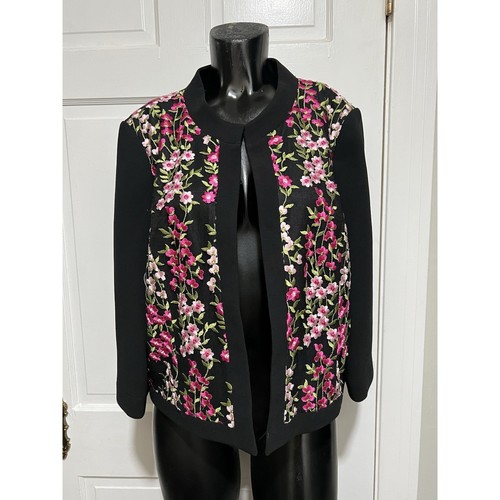 Tahari black jacket - jacket, pink