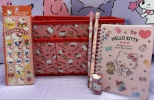 HELLO KITTY Storage Desk Tidy Organiser Stationary Notebook Stickers Pen