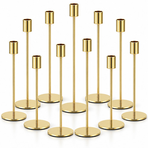 10x gold metal candle - 10x,