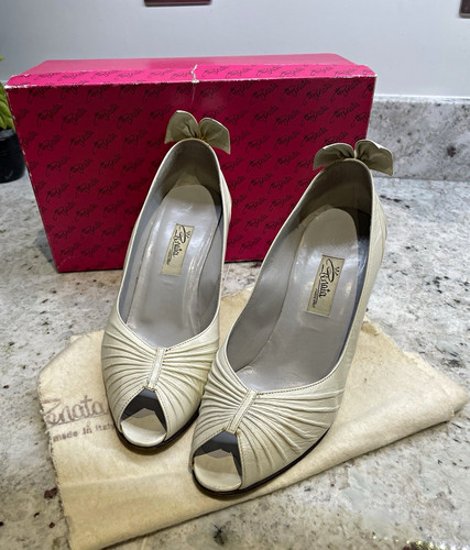 Renata ivory leather peep toe - renata,