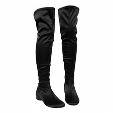 ZARA Satin Black Over the Knee