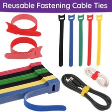 50x Reusable Cable Tie Releasable Mix Colours Natural Strong Zip Wraps 10x150mm