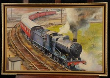 GCR LAST TRAIN TO NOTTINGHAM VICTORIA Ken Allsebrook OIL PAINTING STEAM RAILWAY