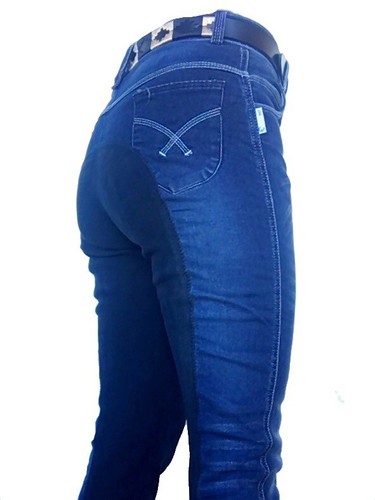 Ladies denim full seat - ladies, suede