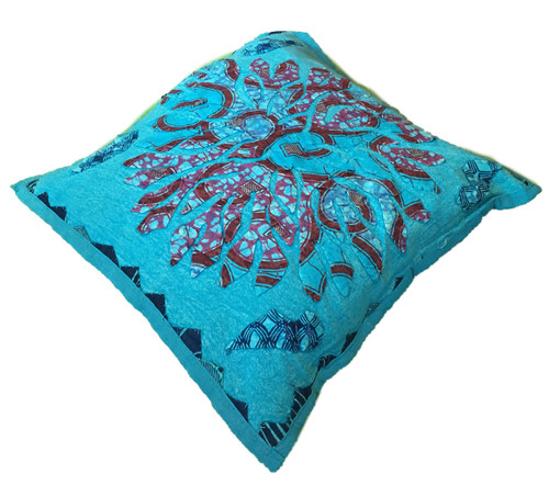 Indian applique cushion - applique, cover